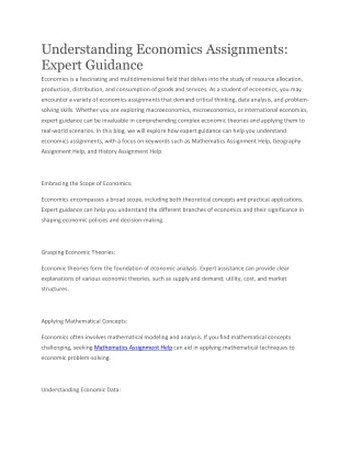 understanding economics assignments expert