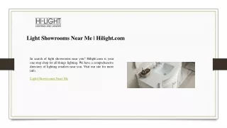 Light Showrooms Near Me  Hilight.com