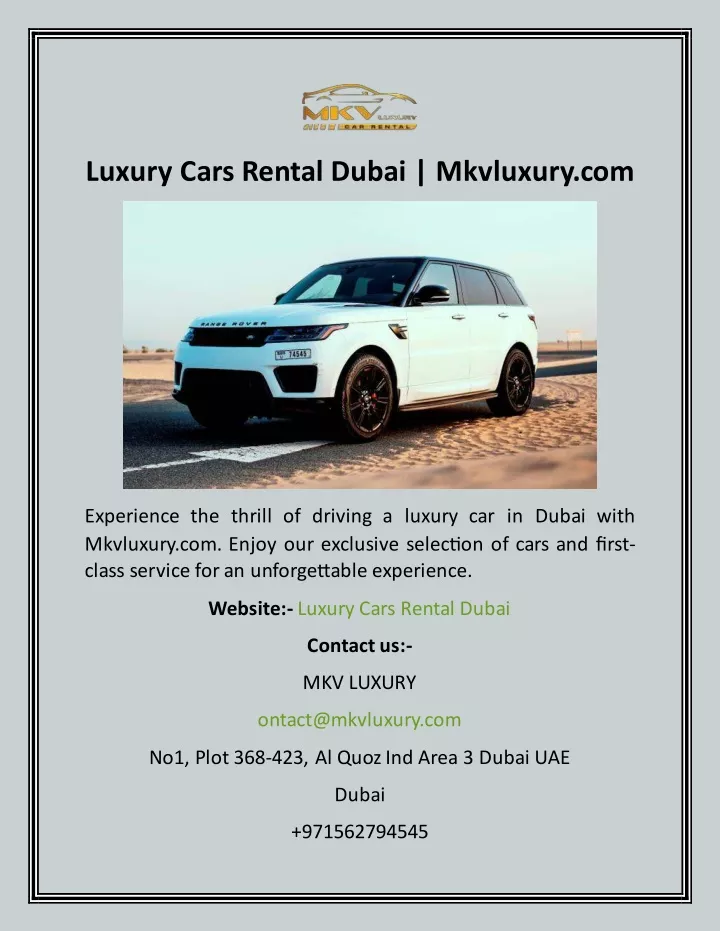 luxury cars rental dubai mkvluxury com