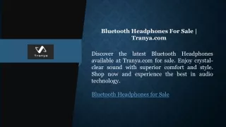 Bluetooth Headphones For Sale  Tranya.com