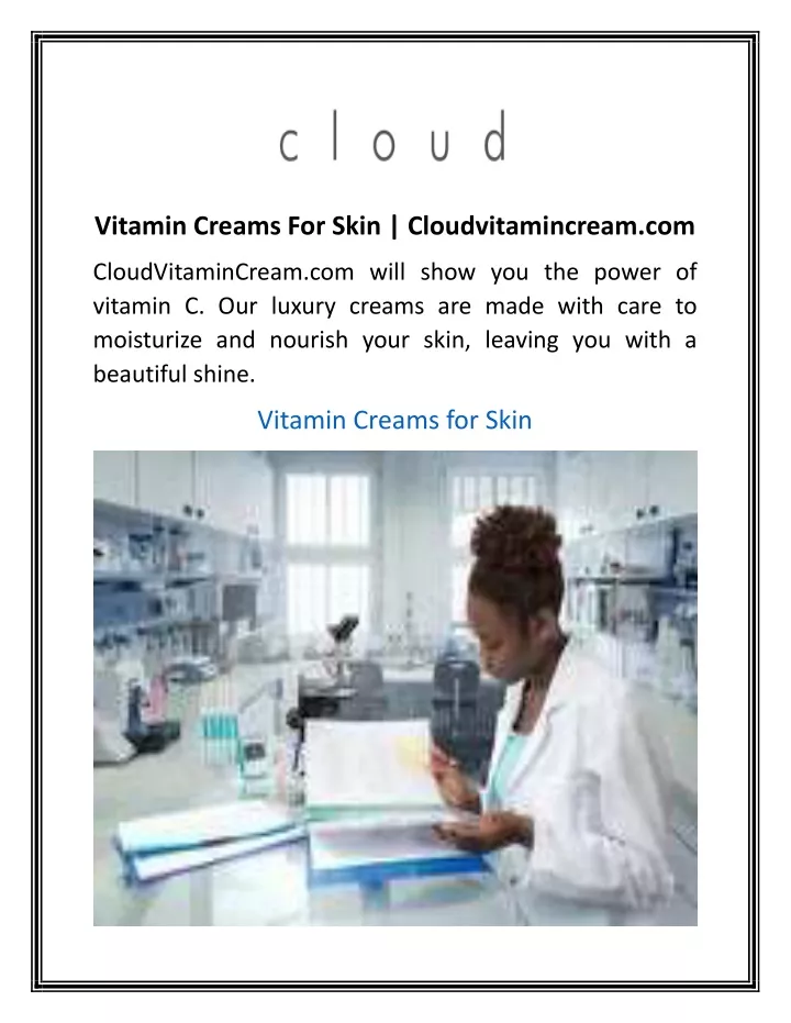 vitamin creams for skin cloudvitamincream com