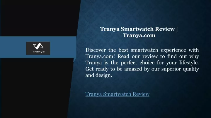 tranya smartwatch review tranya com