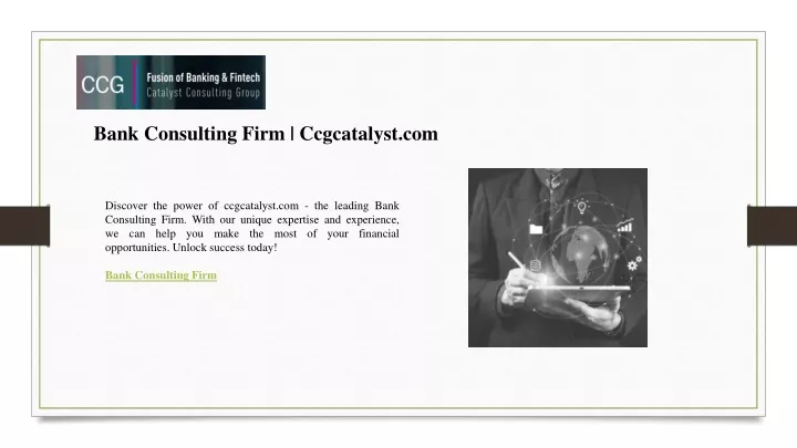 bank consulting firm ccgcatalyst com