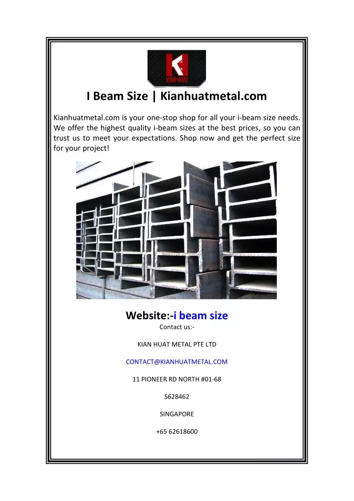 i beam size kianhuatmetal com