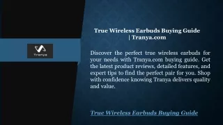 True Wireless Earbuds Buying Guide   Tranya.com