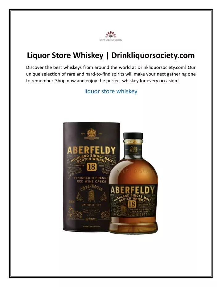 liquor store whiskey drinkliquorsociety com