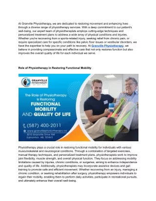 at granville physiotherapy we are dedicated