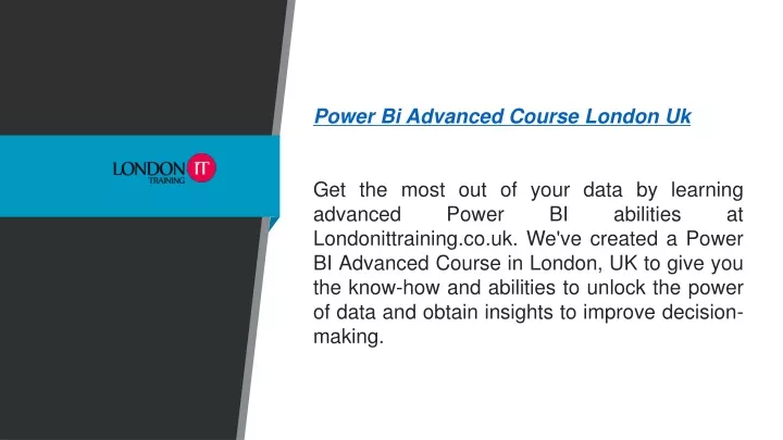 power bi advanced course london uk get the most