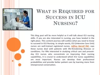 what is required for success in icu nursing