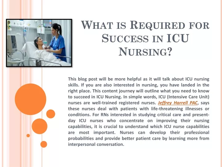 what is required for success in icu nursing