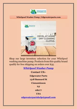 Whirlpool Washer Pump | Edgewaterparts.com