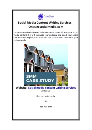 Social Media Content Writing Services Onesizesocialmedia.com