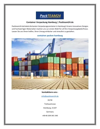 container verpackung hamburg packteam24 de