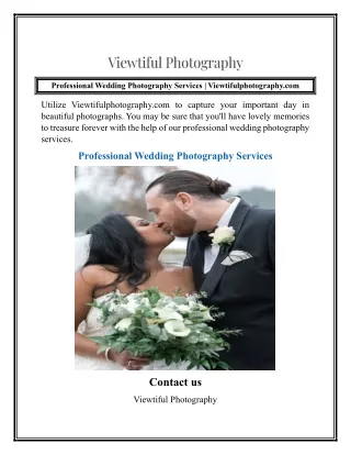Professional Wedding Photography Services  Viewtifulphotography.com