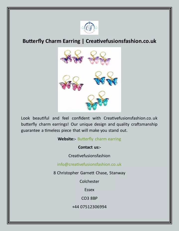 butterfly charm earring creativefusionsfashion