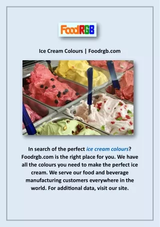 Ice Cream Colours | Foodrgb.com