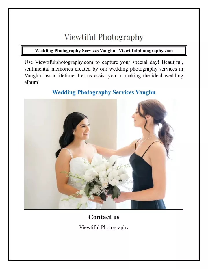 wedding photography services vaughn