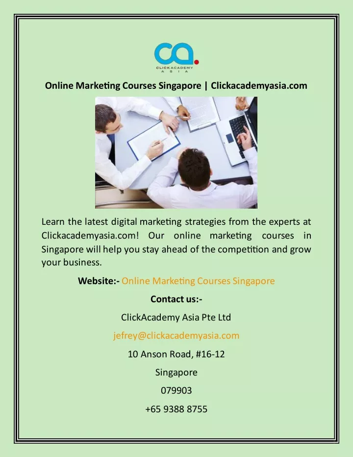 online marketing courses singapore