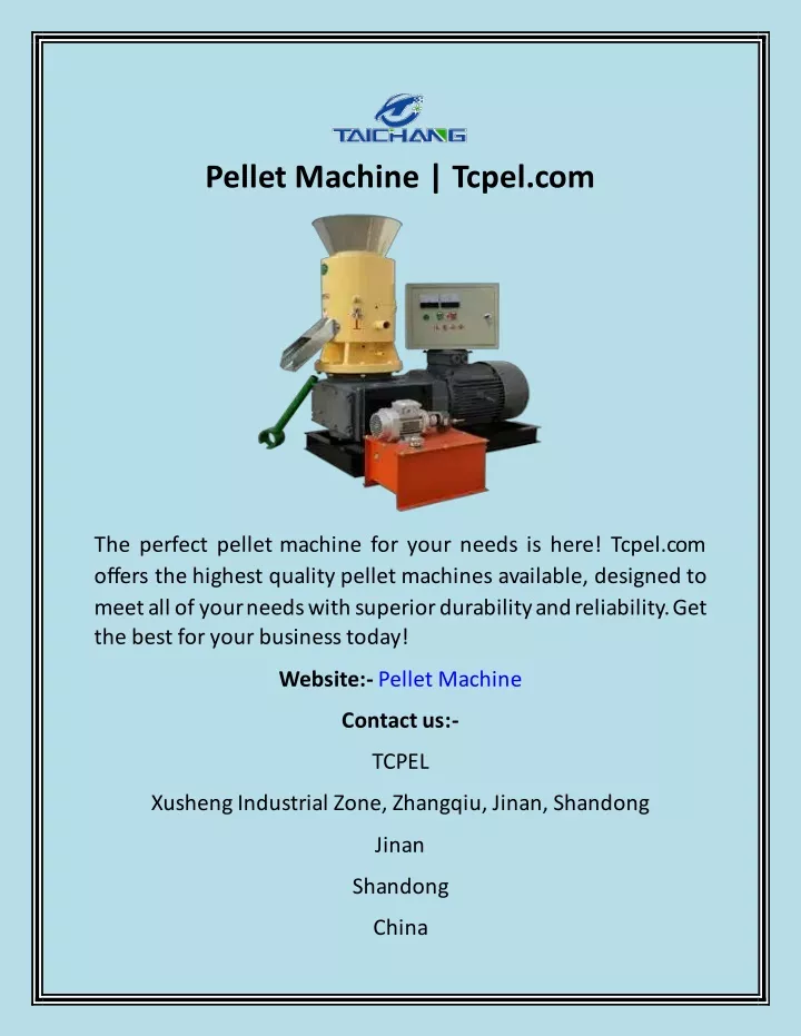 pellet machine tcpel com