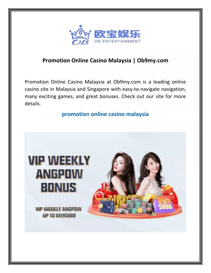 promotion online casino malaysia ob9my com