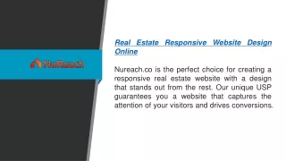 Real Estate Responsive Website Design Online Nureach.co