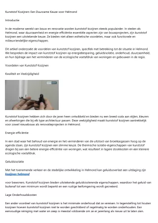 kunststof kozijnen een duurzame keuze voor helmond