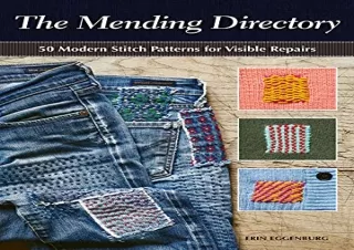 Ebook (download) The Mending Directory: 50 Modern Stitch Patterns for Visible Repairs (Landauer) Iron-On Patterns Includ