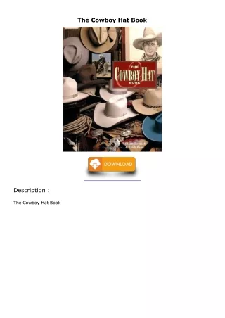 get [PDF] Download The Cowboy Hat Book free