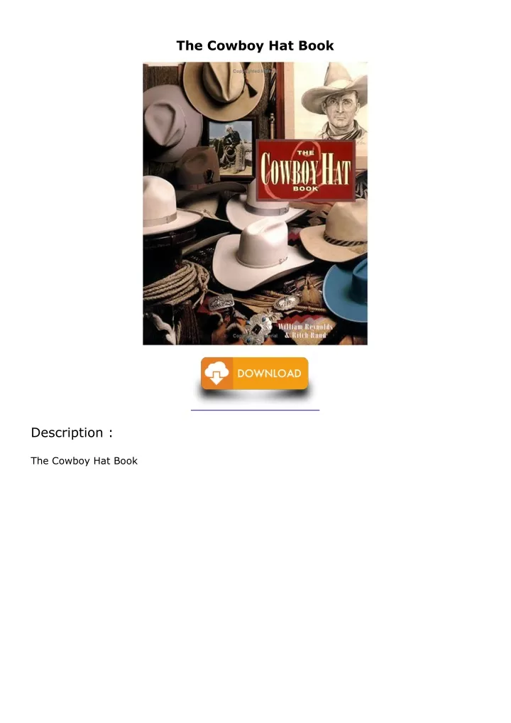 the cowboy hat book