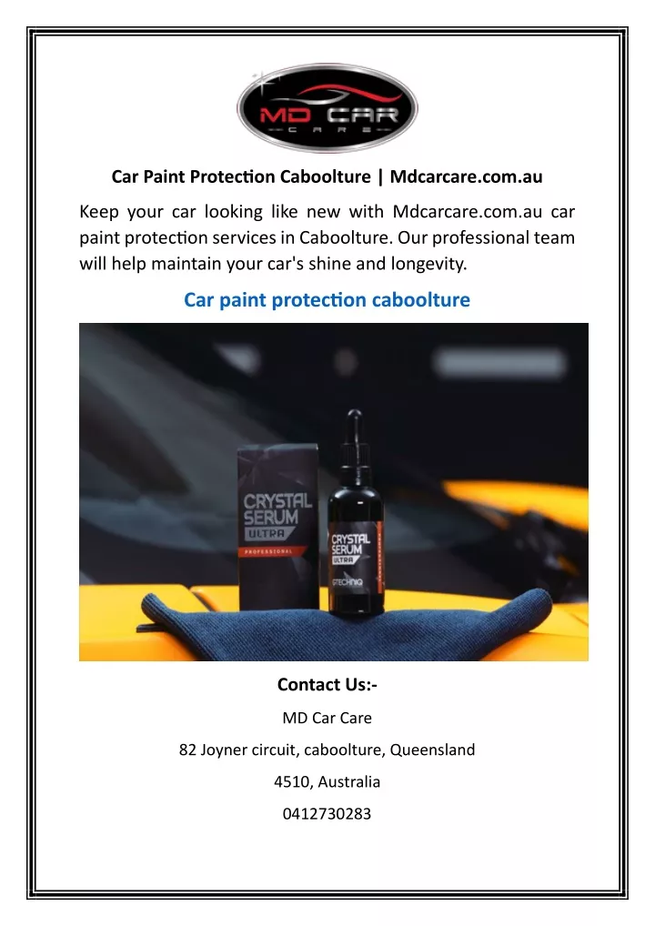 car paint protection caboolture mdcarcare com au