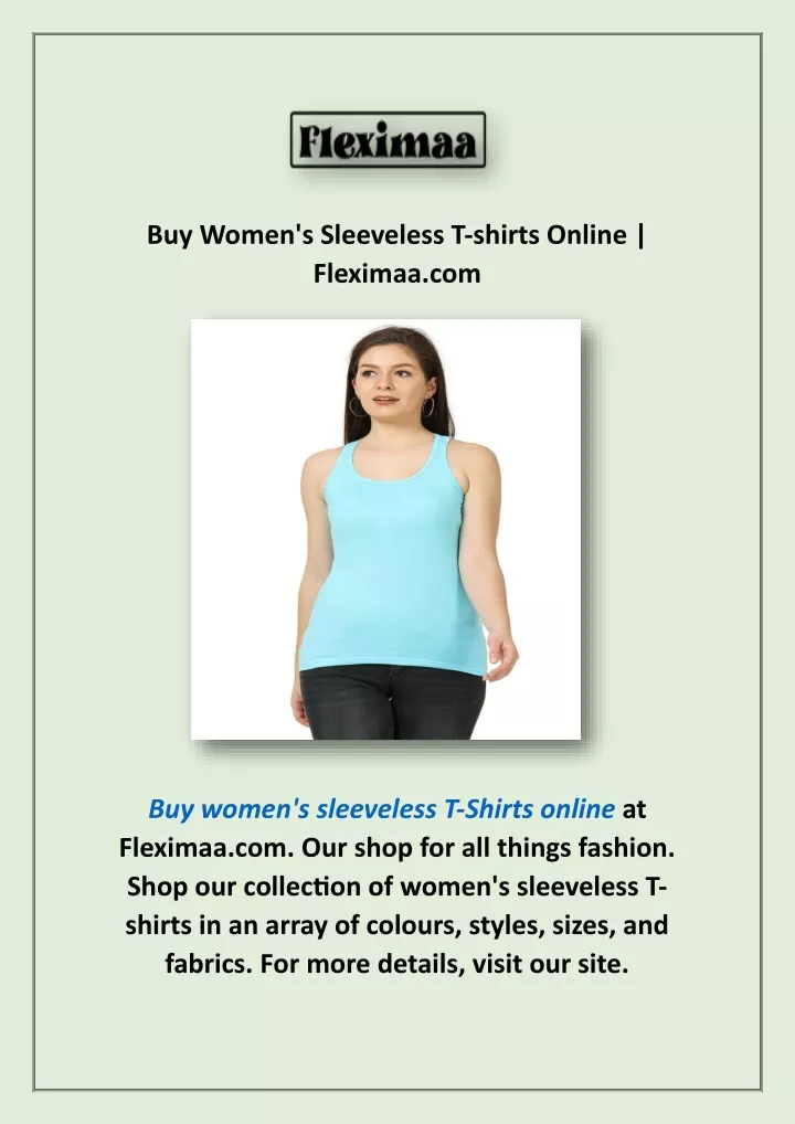 buy women s sleeveless t shirts online fleximaa