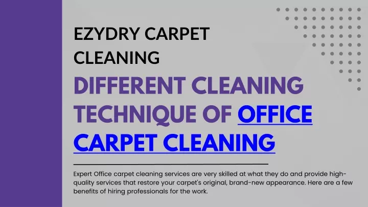 ezydry carpet cleaning