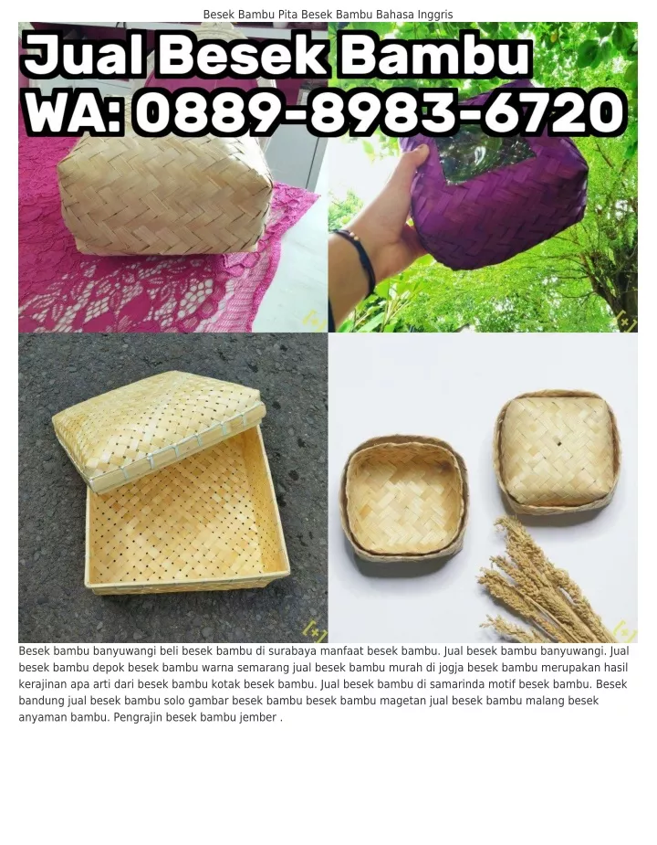 besek bambu pita besek bambu bahasa inggris