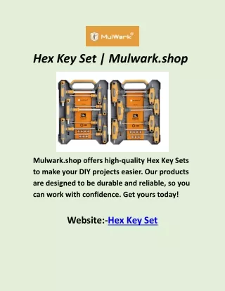 Hex Key Set | Mulwark.shop