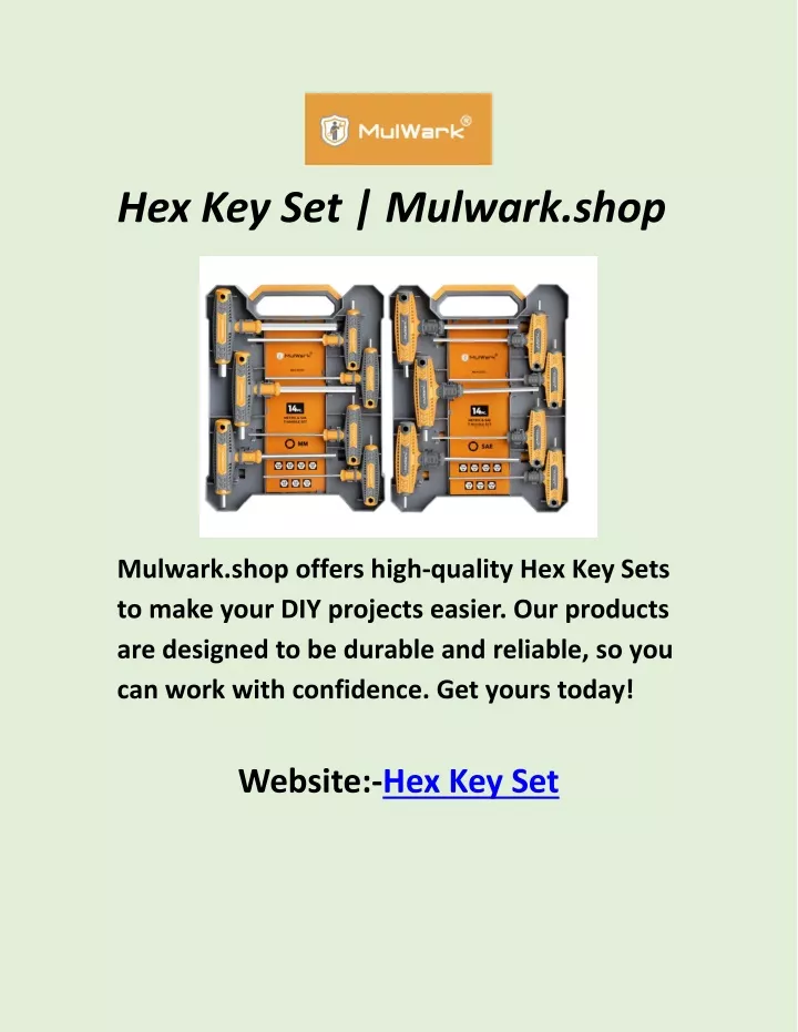 hex key set mulwark shop