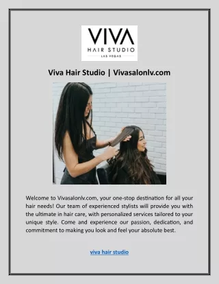 Viva Hair Studio | Vivasalonlv.com