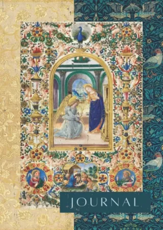 PDF_ Journal: The Library Collection: Beautiful Vintage Illustration Leaf from Book of Hours: Annunciation, Nativity, an