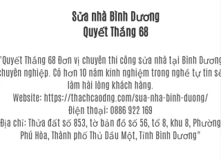 Sửa nhà Bình Dương Quyết Thắng 68