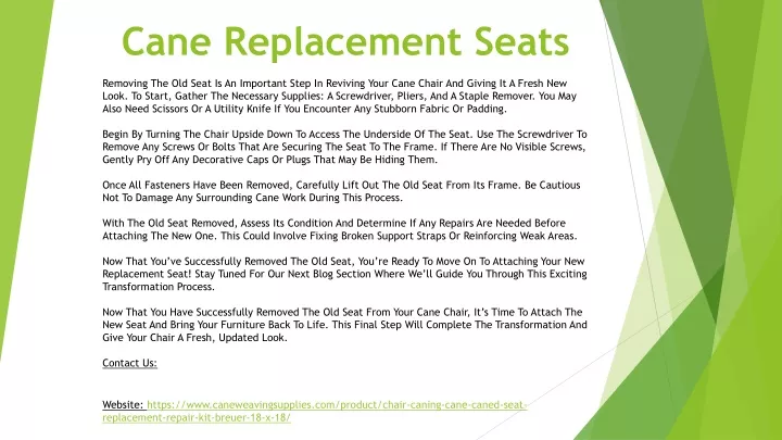 cane replacement seats