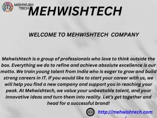 Mehwishtech is the best industrial training company in mohali