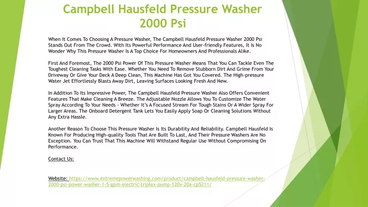 campbell hausfeld pressure washer 2000 psi