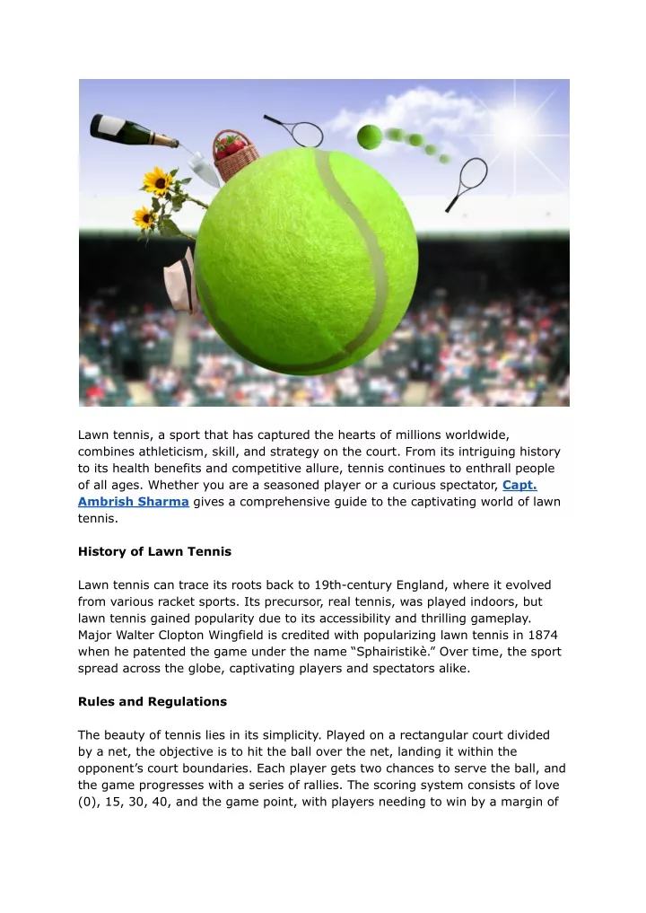 lawn tennis a sport that has captured the hearts