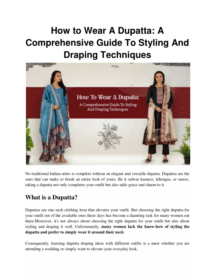 how to wear a dupatta a comprehensive guide