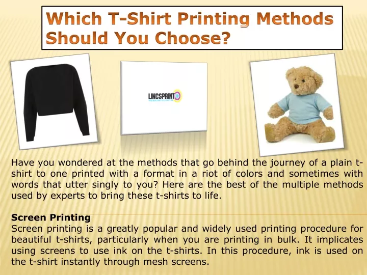 which t shirt printing methods should you choose