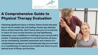 A Comprehensive Guide to Physical Therapy Evaluation