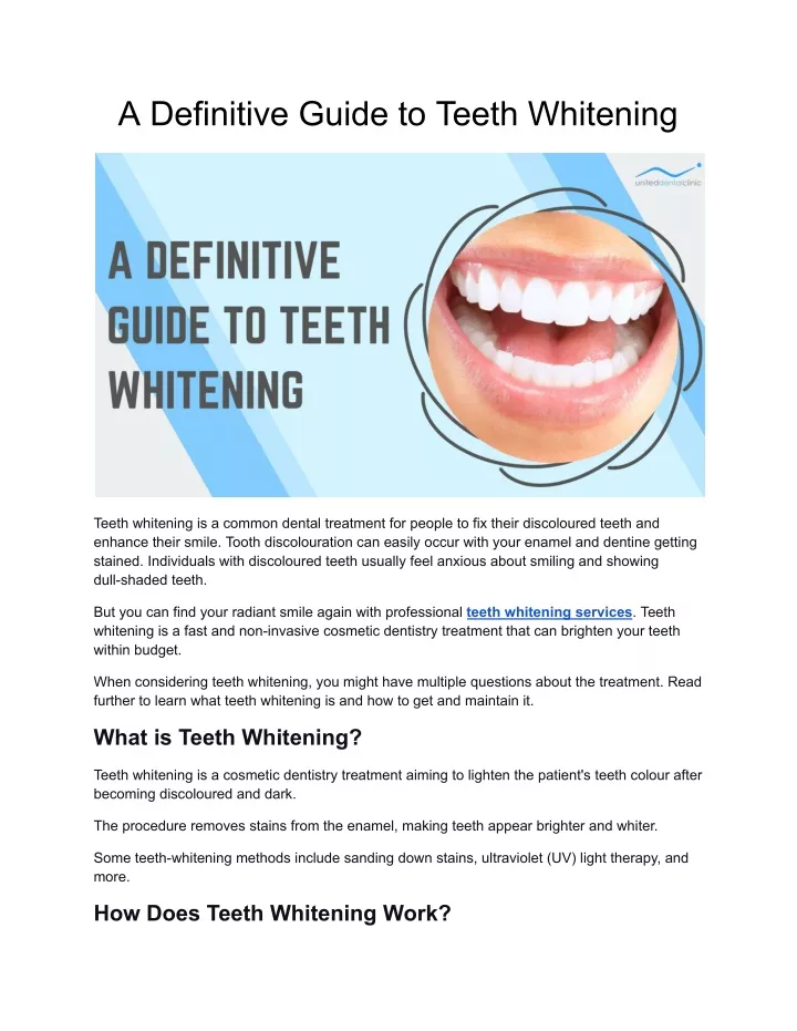 a definitive guide to teeth whitening