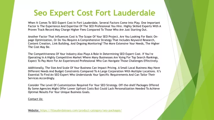 seo expert cost fort lauderdale