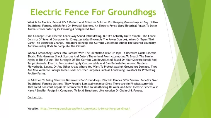 electric fence for groundhogs