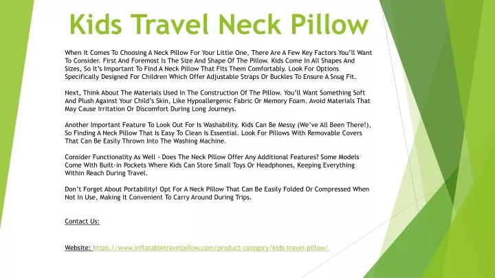 kids travel neck pillow