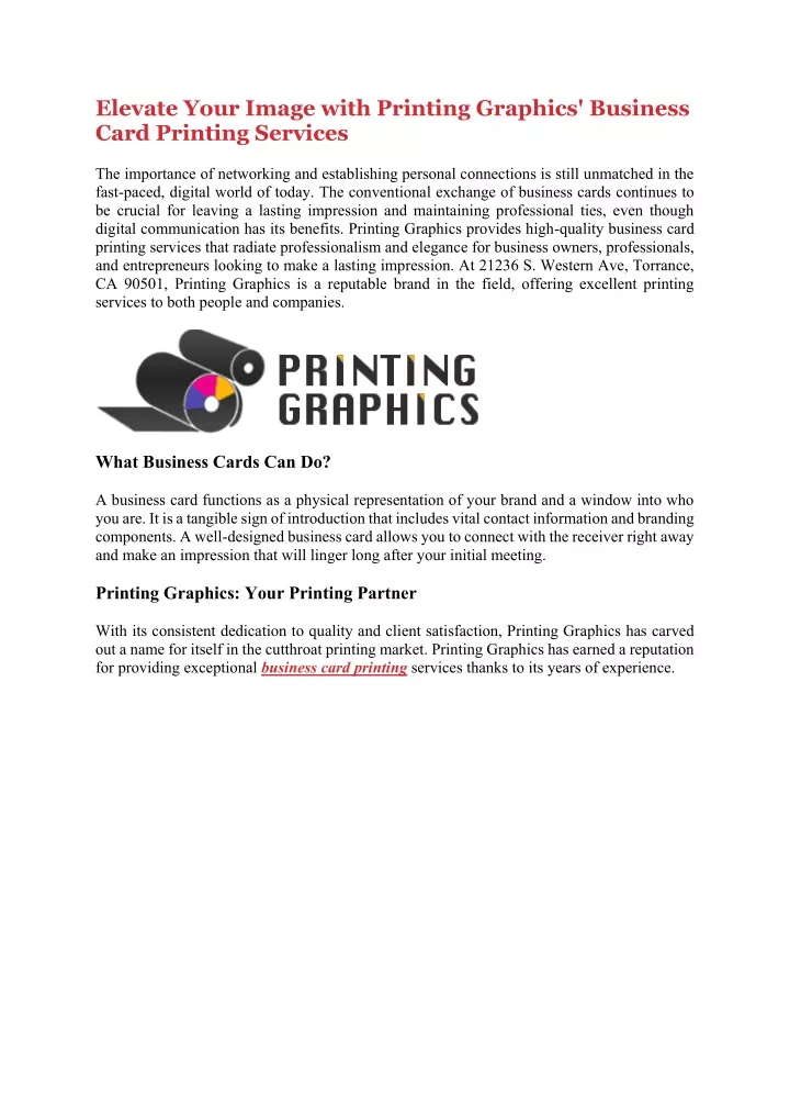 elevate your image with printing graphics